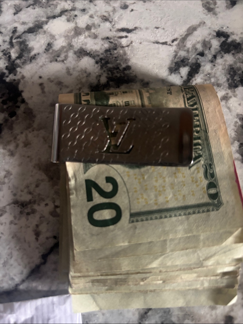 Louis Vuitton Silver Engraved Monogram Money Clip - Picture 6 of 10